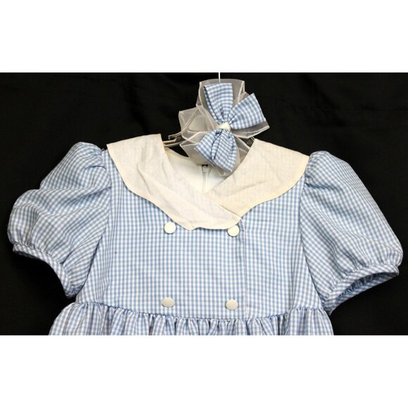 Casero's Blue Gingham Dress w/Hair Bow sz 6x Country Classic Party Easter Specia - Picture 2 of 11